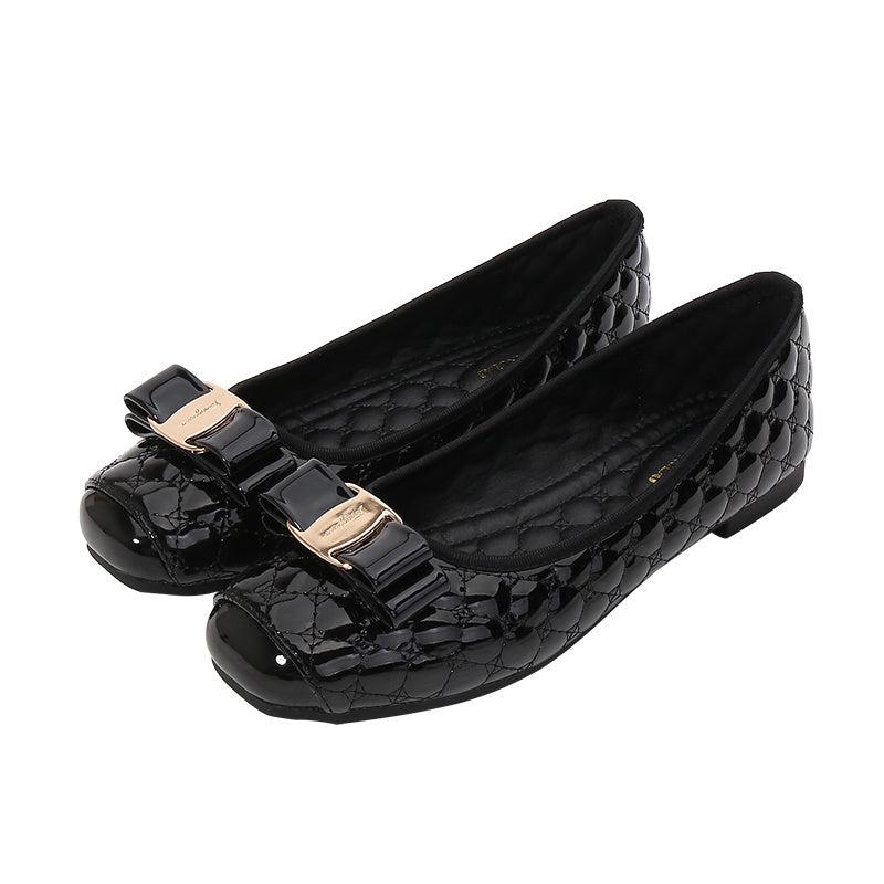 Quilted Slip On Flats Square Toe Loafers