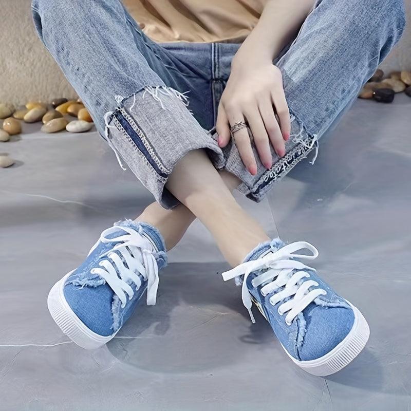 Women's Casual Canvas Lace Up Flat Shoes