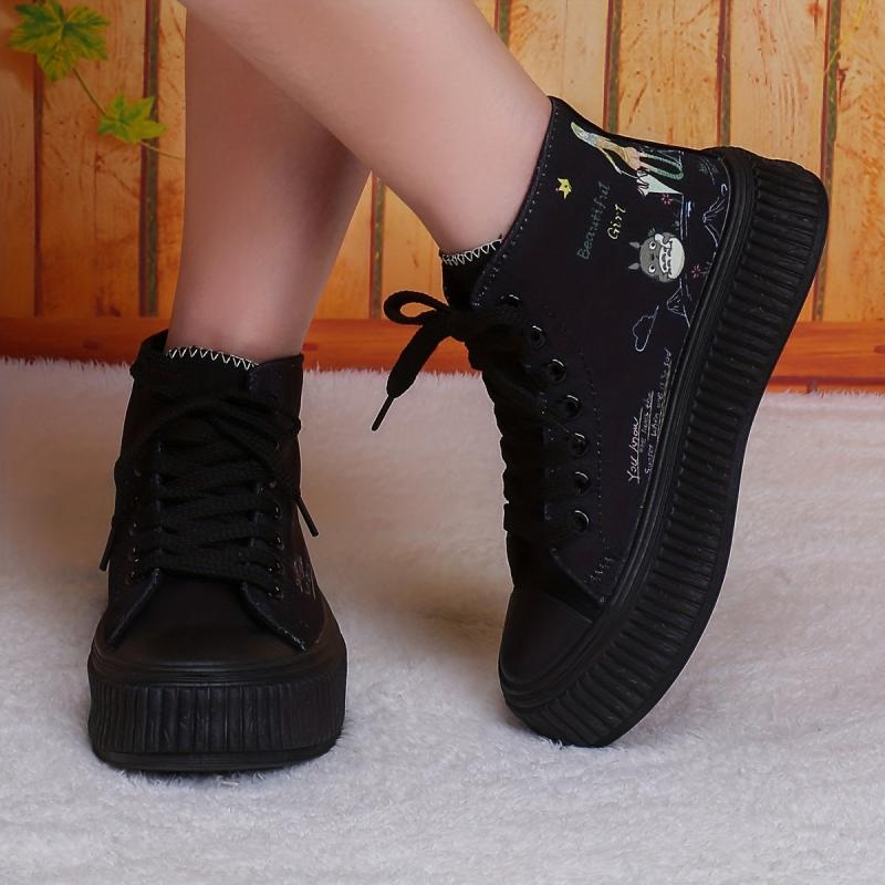 Women's Cartoon Print Canvas High Top Sneakers