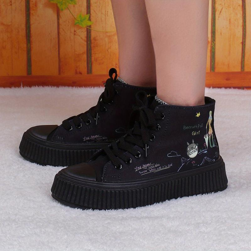 Women's Cartoon Print Canvas High Top Sneakers