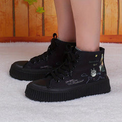 Women's Cartoon Print Canvas High Top Sneakers