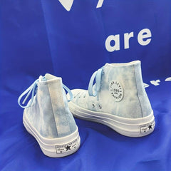 Women's High Top Canvas Lace Up Sneakers for Walking and Skating