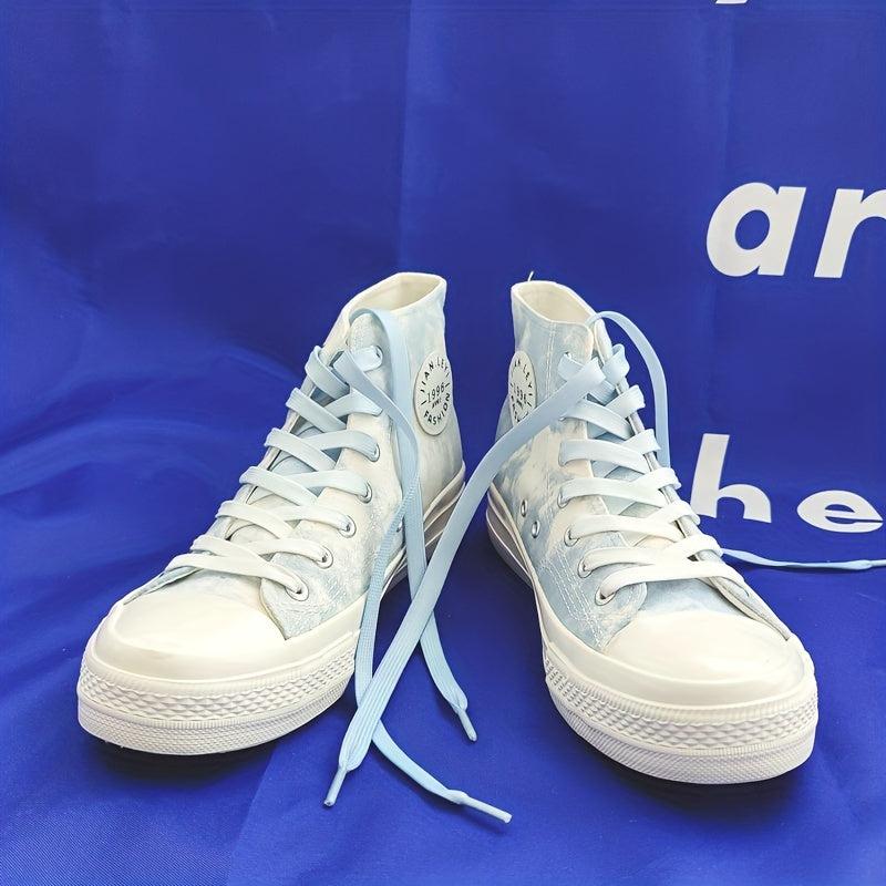 Women's High Top Canvas Lace Up Sneakers for Walking and Skating