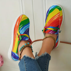 Women's Multicolor Canvas Shoes Casual Lace Up Low Top Lightweight Outdoor Shoes