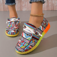 Geometric Pattern Canvas Women's Shoes
