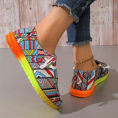 Geometric Pattern Canvas Women's Shoes