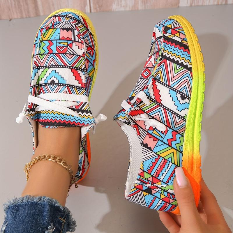 Geometric Pattern Canvas Women's Shoes