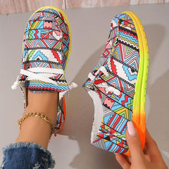 Geometric Pattern Canvas Women's Shoes