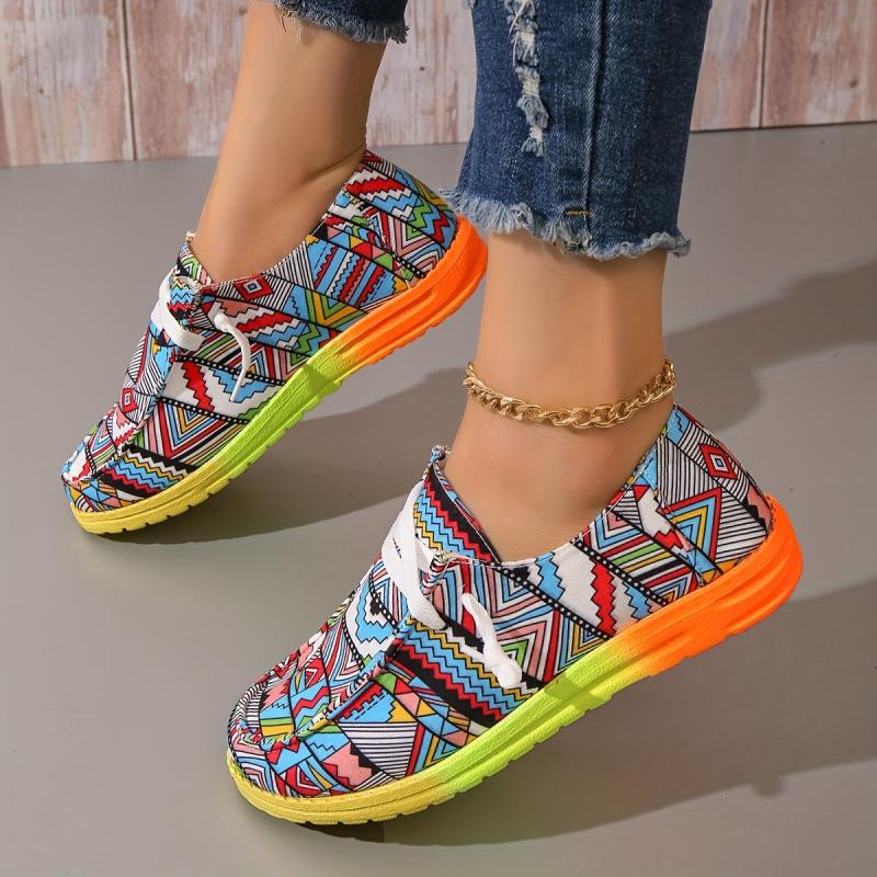 Geometric Pattern Canvas Women's Shoes
