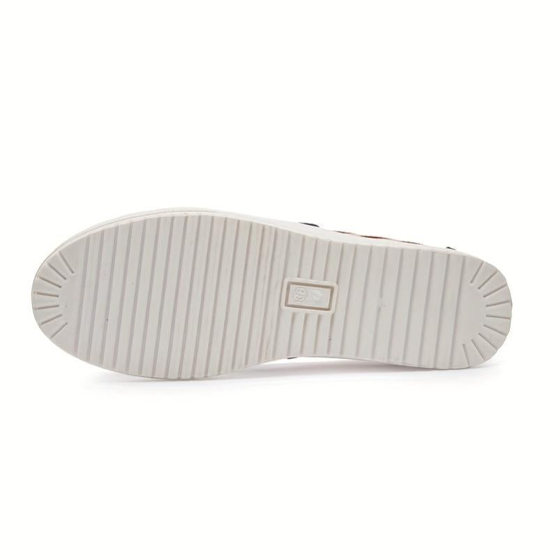 Women's Striped Canvas Slip-On Flat Shoes Casual Walking Sneakers
