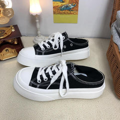 Platform Lace-Up Skate Shoes Low Top Sneakers