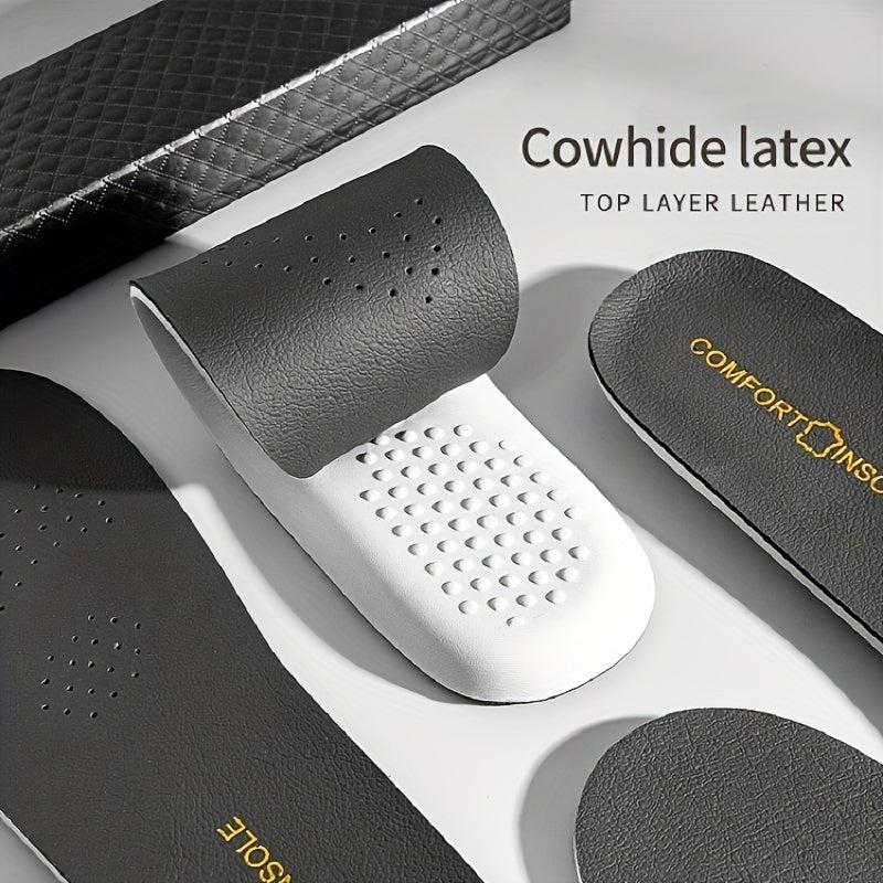 1pair Comfort Sports PU Cowhide Insoles for Men Women