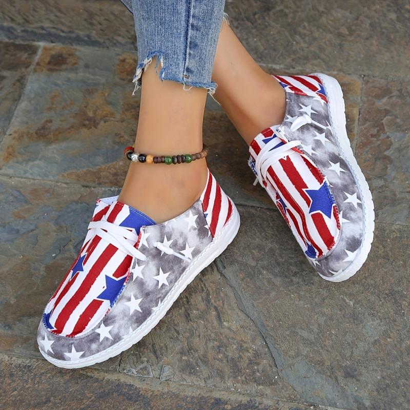 Women's Star Pattern Canvas Shoes Lightweight Sneakers