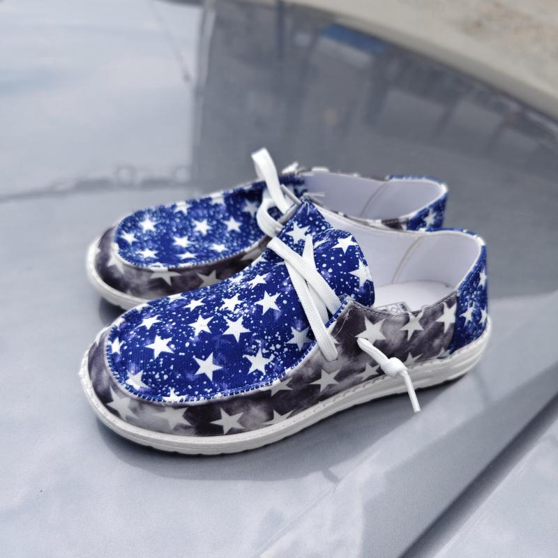 Women's Star Pattern Canvas Shoes Lightweight Sneakers