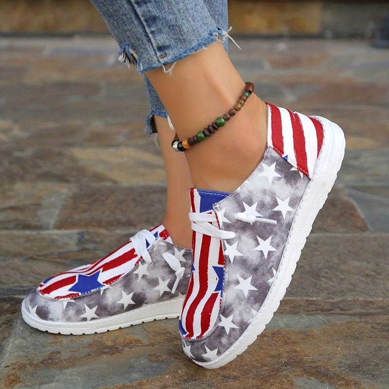 Women's Star Pattern Canvas Shoes Lightweight Sneakers