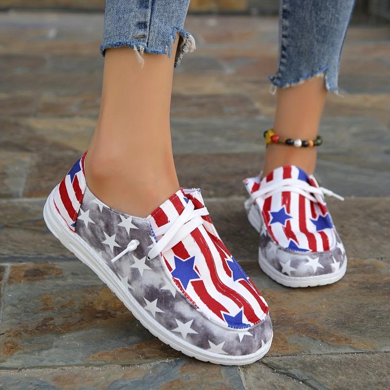 Women's Star Pattern Canvas Shoes Lightweight Sneakers