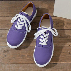 Women's Canvas Lace Up Low Top Sneakers Casual Shoes