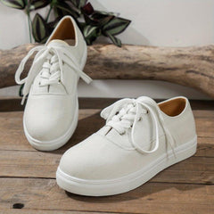 Women's Canvas Lace Up Low Top Sneakers Casual Shoes