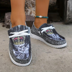 Women's Colorblock Slip-On Flat Shoes Lightweight Canvas Shoes