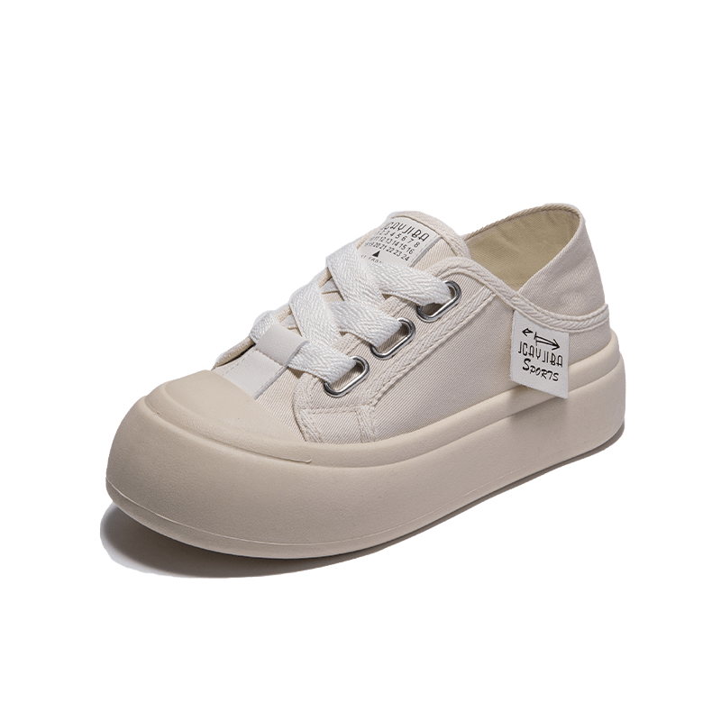 Women's Big Toe Canvas Shoes Casual Lace Up Outdoor Platform Shoes