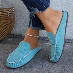 Women's Solid Flat Slip On Shoes Lightweight Soft Sole Outdoor Slides