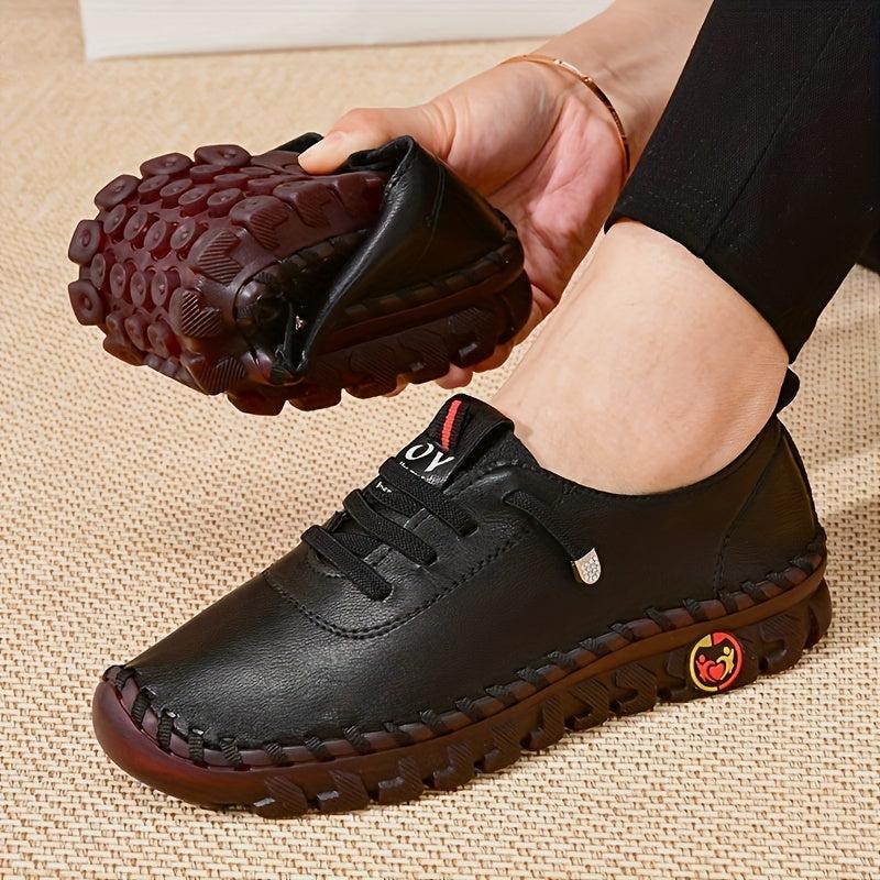 Women's Lace Up Slip On Flat Loafers Lightweight Non Slip Shoes