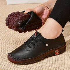 Women's Lace Up Slip On Flat Loafers Lightweight Non Slip Shoes