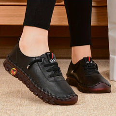 Women's Lace Up Slip On Flat Loafers Lightweight Non Slip Shoes