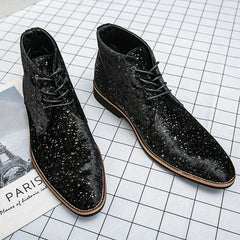 Women's Glitter Mid Top Pointed Toe Oxfords