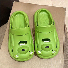 Women's Bear Clogs Slip On Beach Shoes Hollow Out Breathable Shoes