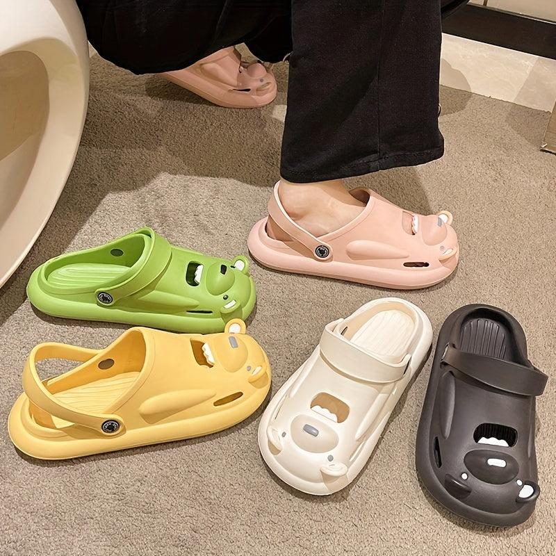 Women's Bear Clogs Slip On Beach Shoes Hollow Out Breathable Shoes