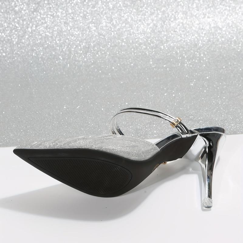 Point Toe Stiletto Heel Glitter Party Dance Shoes