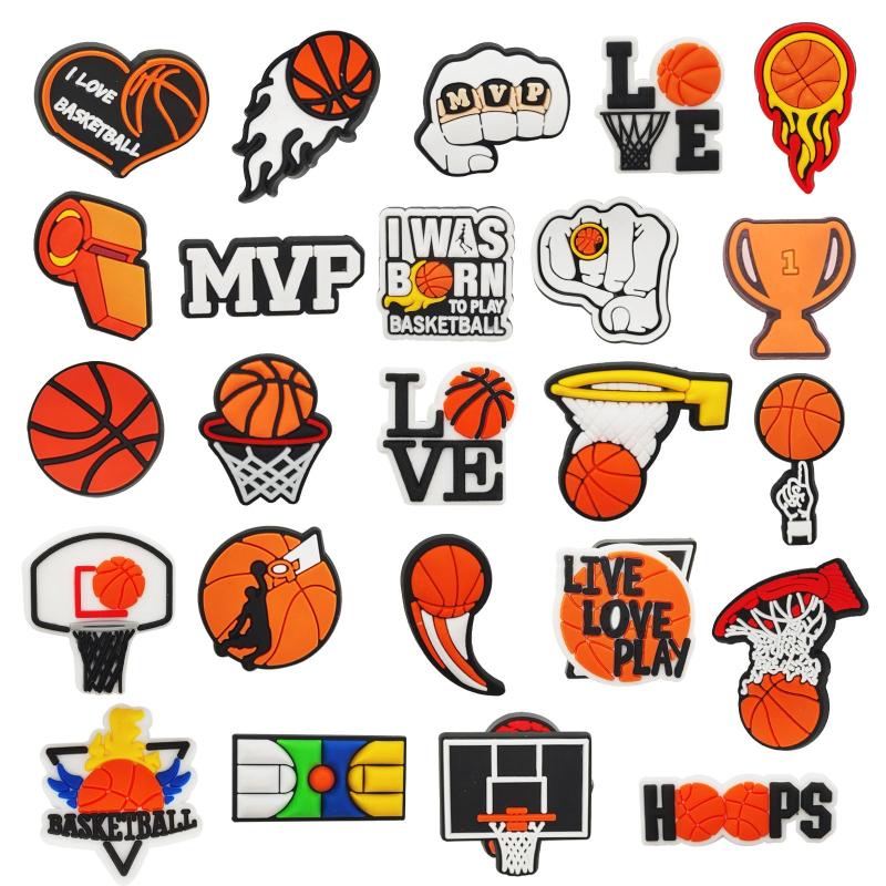 26Pcs Basketball Shoe Charms For Clogs Garden Shoes DIY Accessories