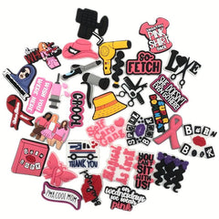 33pcs Pink Girls Theme Pvc Decorative Buckle For Shoes