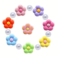 28pcs Faux Pearl & Flower Shoe Charms For Clogs DIY Shoes Accessories
