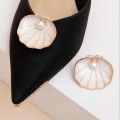 2pcs Shell Shoe Buckles For Wedding High Heels