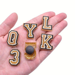 37pcs Letters Numbers Shoe Charms For Clogs Slides Sandals PVC Shoe Decorations
