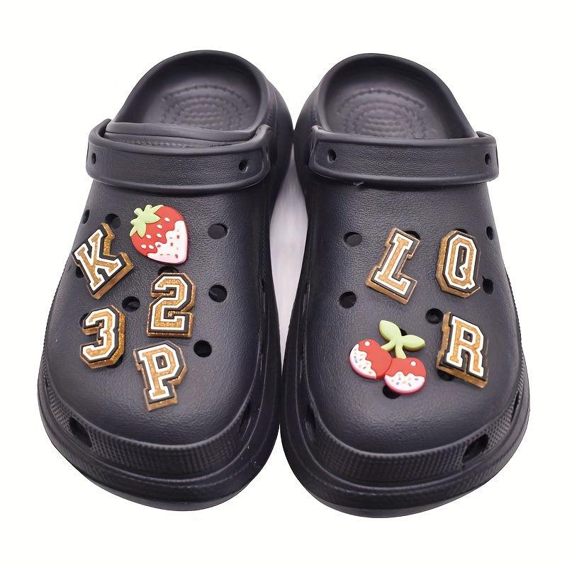 37pcs Letters Numbers Shoe Charms For Clogs Slides Sandals PVC Shoe Decorations