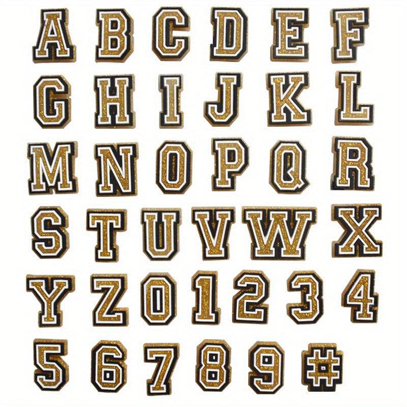 37pcs Letters Numbers Shoe Charms For Clogs Slides Sandals PVC Shoe Decorations