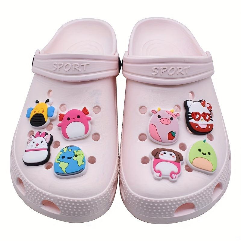 41pcs Cartoon Pig Shoe Charms For Bubble Sandals PVC Shoe Decorations
