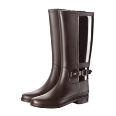 Women's Waterproof Knee High Boots Low Heel Slip On Outdoor Shoes