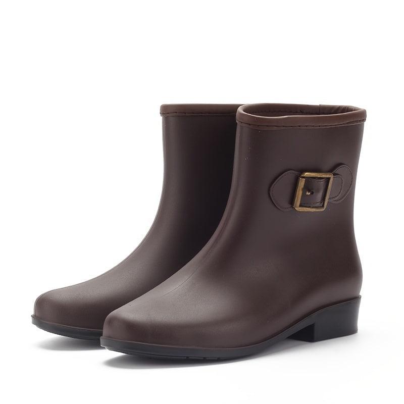 Women's Waterproof Anti-Slip Rain Boots Round Toe Short Boots