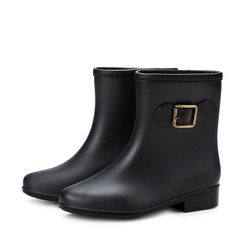 Women's Waterproof Anti-Slip Rain Boots Round Toe Short Boots