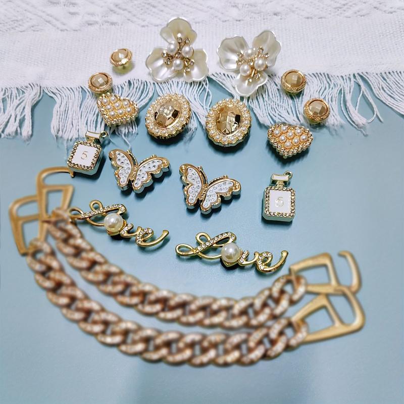 16pcs Butterfly & Flowers Shoe Charms For Clogs Garden Shoes DIY Accessories