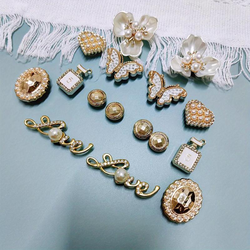 16pcs Butterfly & Flowers Shoe Charms For Clogs Garden Shoes DIY Accessories