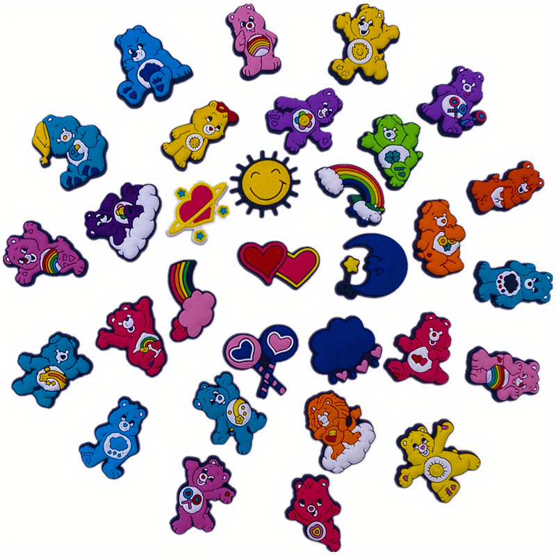 31pcs Cartoon Bear Shoe Charms for Crocs, Party Favors, Birthday Gift