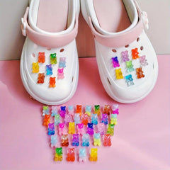 50pcs Mini Candy Bear Shoe Charms DIY Shoes Accessories Girls Boys