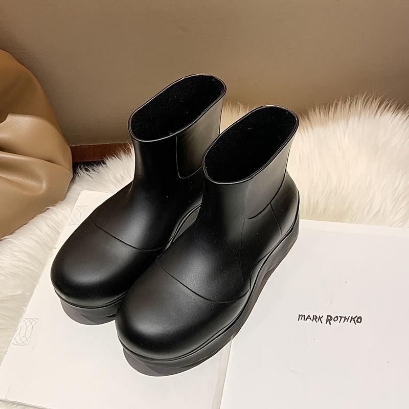 Women's Wedge Rain Boots Water Resistant Shoes