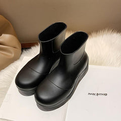 Women's Wedge Rain Boots Water Resistant Shoes