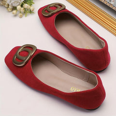 Women's Square Toe Ballet Flats Soft Sole Slip On Shoes